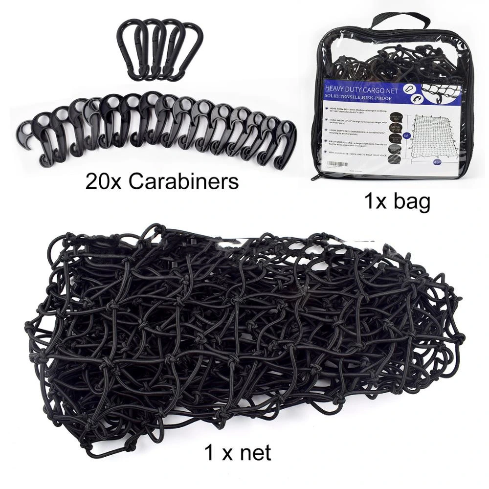 Kingslings 5mm 68" X 45" Elastic Black Bungee 4X4 Cargo Cover Net